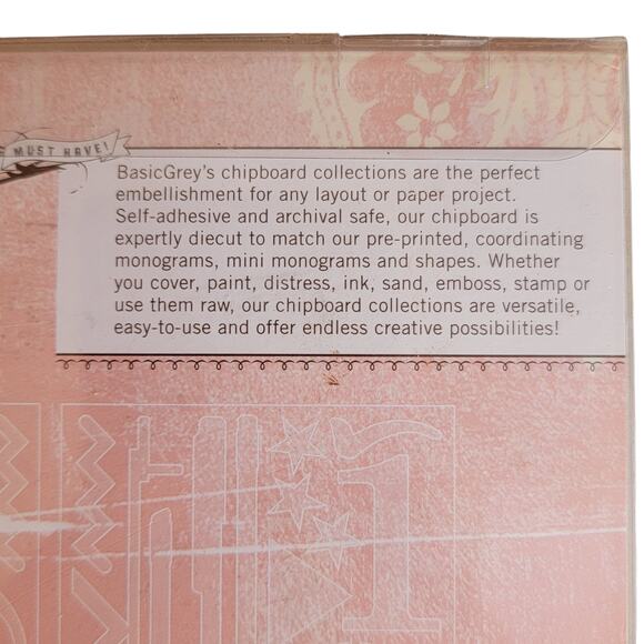 BasicGrey Undressed Recess Embellishments Self Adhesive Chipboard‎ Scrapbooking - Picture 5 of 5